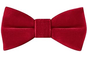 HOULIFE Boys Kids Pre-tied Bowtie Velvet Solid Color Formal Tuxedo Bow Tie for Toddlers Children Youths Dress Up