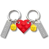 Personalized Heart Keychain Set with Anniversary Date (Set of 2) - Over 10 colors mix/match