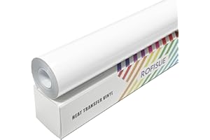 12Inches x 20ft ROFISUE Heat Transfer Vinyl White Iron on for T Shirts .Easy to Cut and Weed Compatible with All Cutter Machines HTV Iron on Vinyl for Cricut (White, 12Inches×20FT)