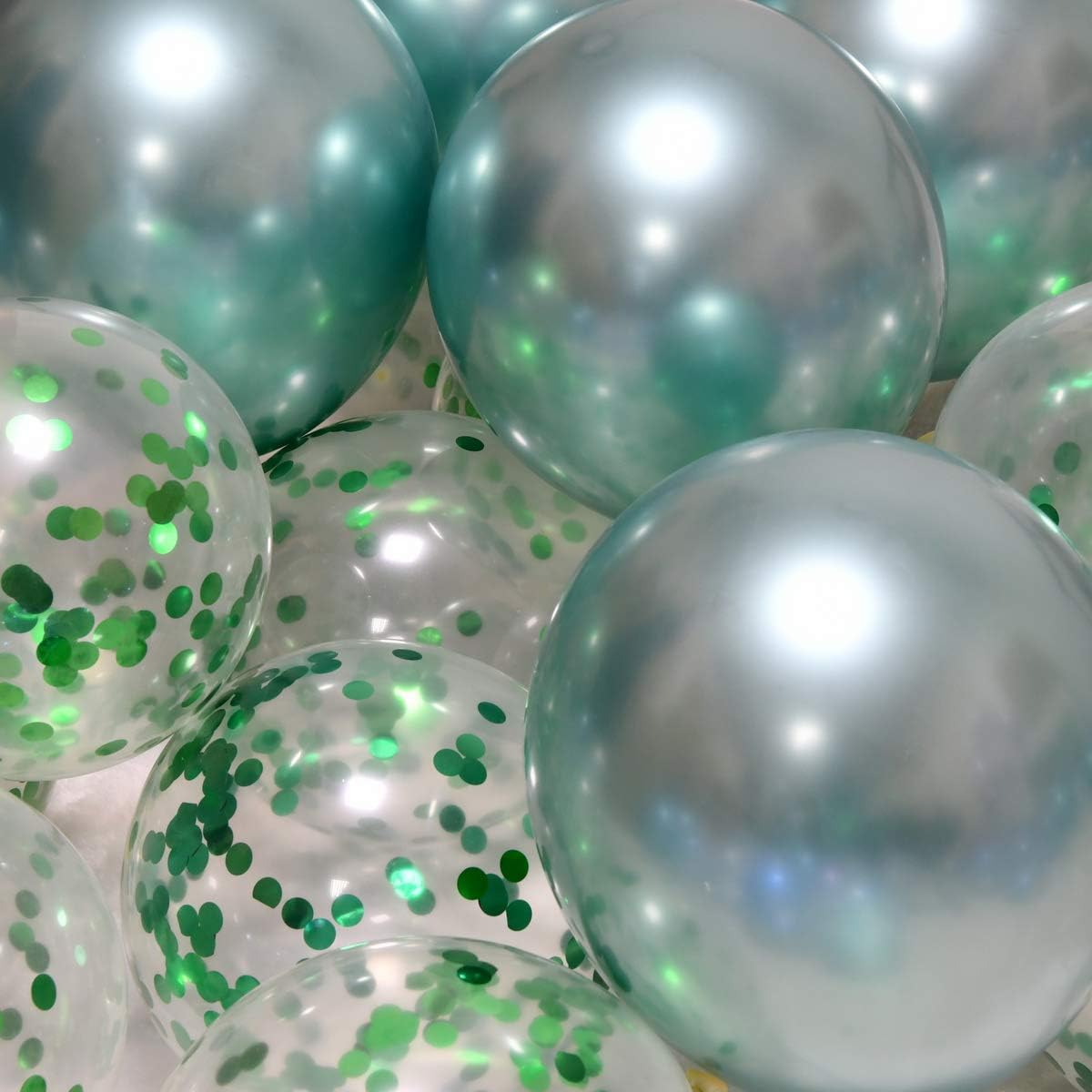 Party Balloons 12inch 50 Pcs 3.2g/pcs Latex Metallic Balloons Chrome Balloons Birthday Balloons Shiny Balloons Party Decoration Wedding Birthday Baby Shower Christmas Party - Metallic Green: Home & Kitchen