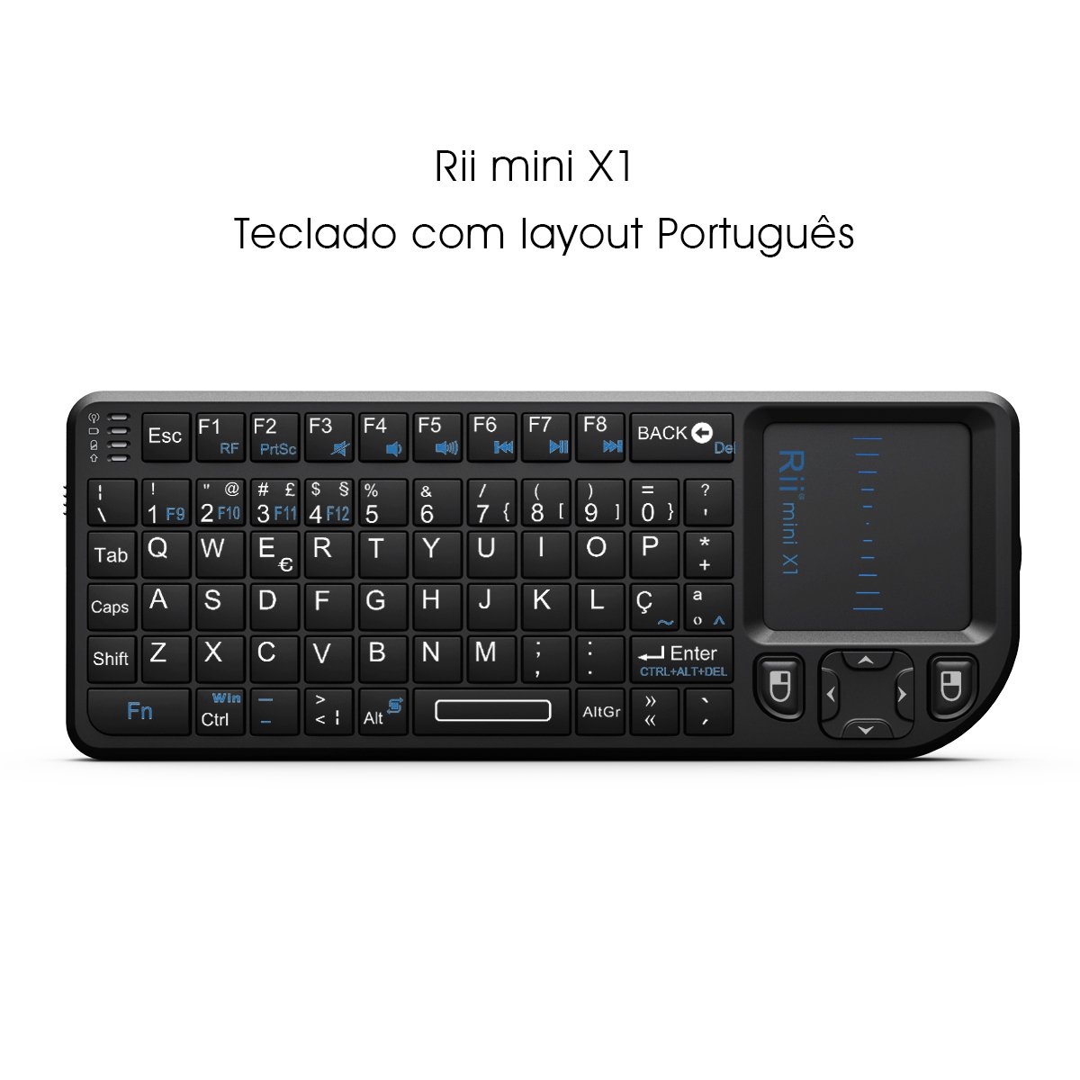 Teclado Wireless Rii Mini X com touchpad compatível com SmartTV Android Mini