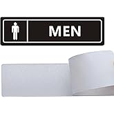 Men and Women Restroom Sign for Business Home, Self-adhesive 7" x 2" Black and White Metal Signs for Door Wall UV-Protected