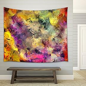 Colorful Abstract Painting - Fabric Wall Tapestry Home Decor - 51x60 inches
