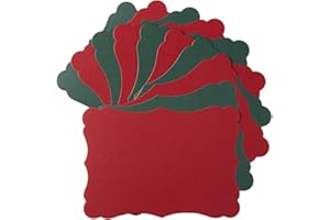 Homtable 50 Pack Shiny Blank Cardstock Greeting Cards for DIY Crafts (Christmas Red/Green, 4x6IN)