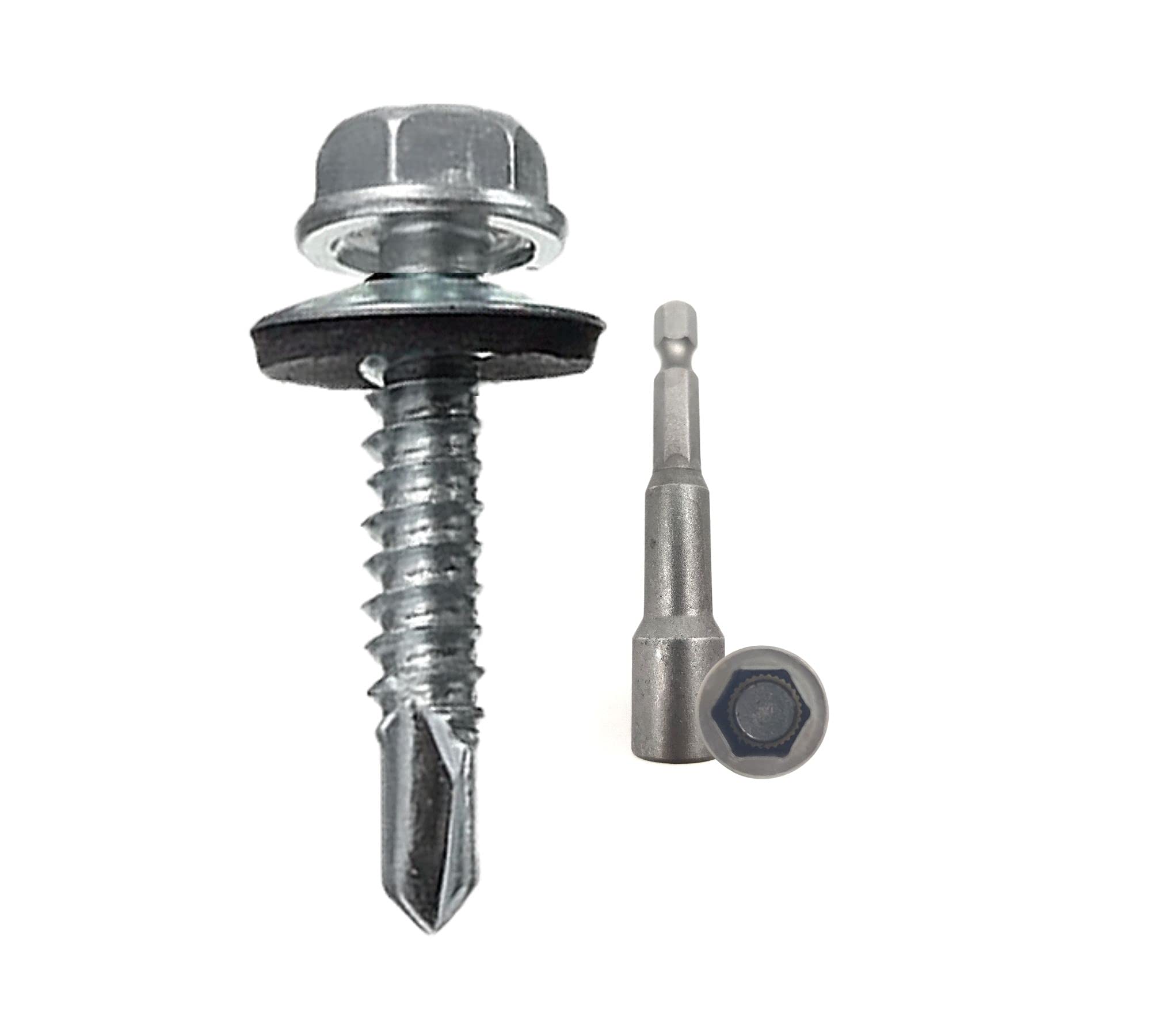 DOJA Industrial | SELF Tapping Screws Metal with Washer 6,3x25 (Pack 100) with Drill Glass M10 (Pack 1)