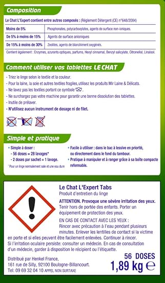 Le Chat Lexpert Bicarbonate Lessive En Tablettes 56 Lavages