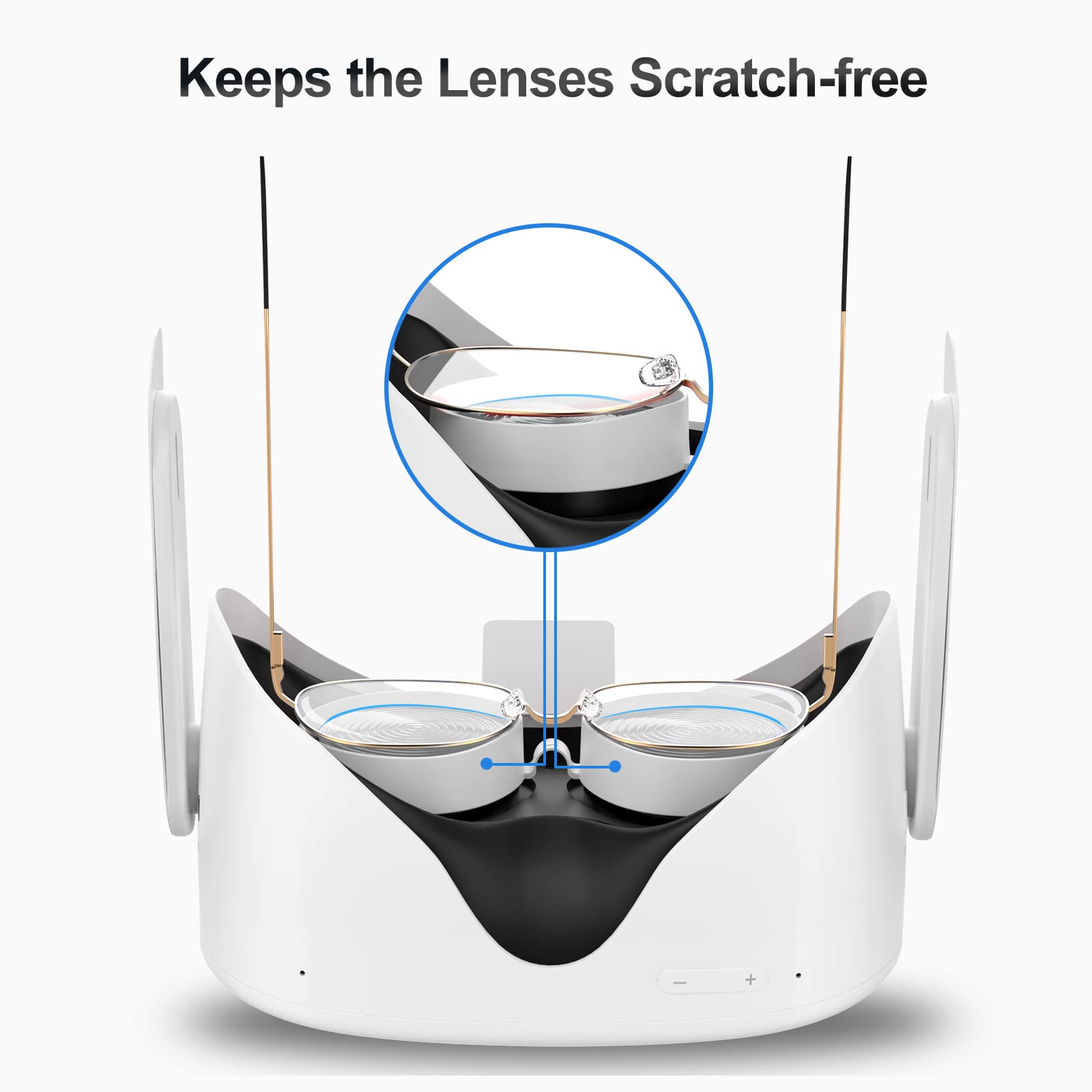 SUPERUS Face Cover Pad & Glasses Spacer Compatible with Oculus/Meta Quest 2 Accessories, Enhanced Comfort, and Prevent Your Glasses from Scratching VR Lenses (White)