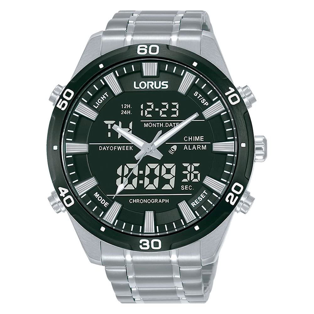 Lorus Men's Chronograph Watch Stainless Steel with Titanium Carbide Coating and Metal Strap RW649AX9