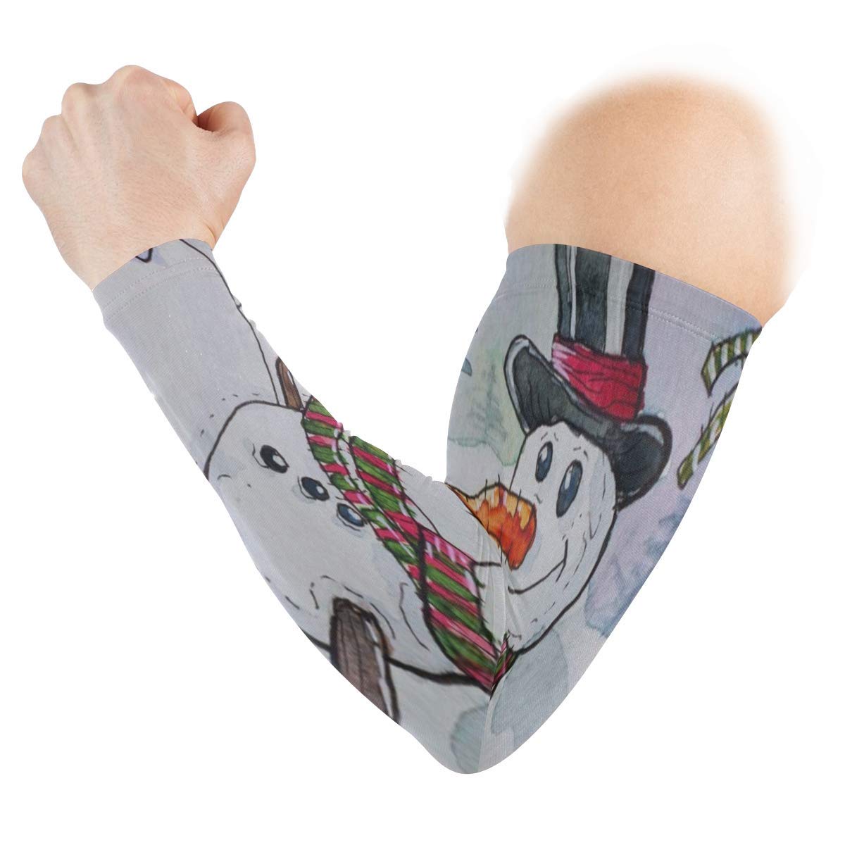 Arm Sleeves Christmas Snowman Bird Mens Sun UV Protection