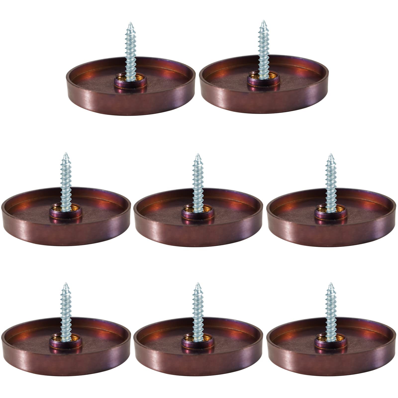 TOP-VIGOR 8Pcs 40mm Mirror Screws, Stainless Steel Brushed Screws Decorative Caps Cover Nails Mirror Nails Rosegold for Mirror Tables Bath Plates Wardrobes Glass Signs