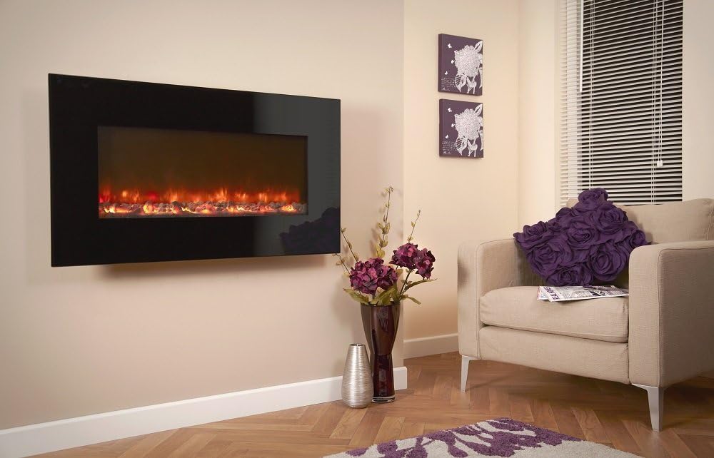 Celsi Designer Fire - Black Glass 1100