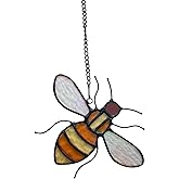 Stained Glass Bee Ornament Window Hanging Suncatcher Home Decor, Birthday Gifts for Mom, Women, Mother's Day, Birthday, Christmas, or Housewarming Gift, bee/Hornet/wasp Lovers
