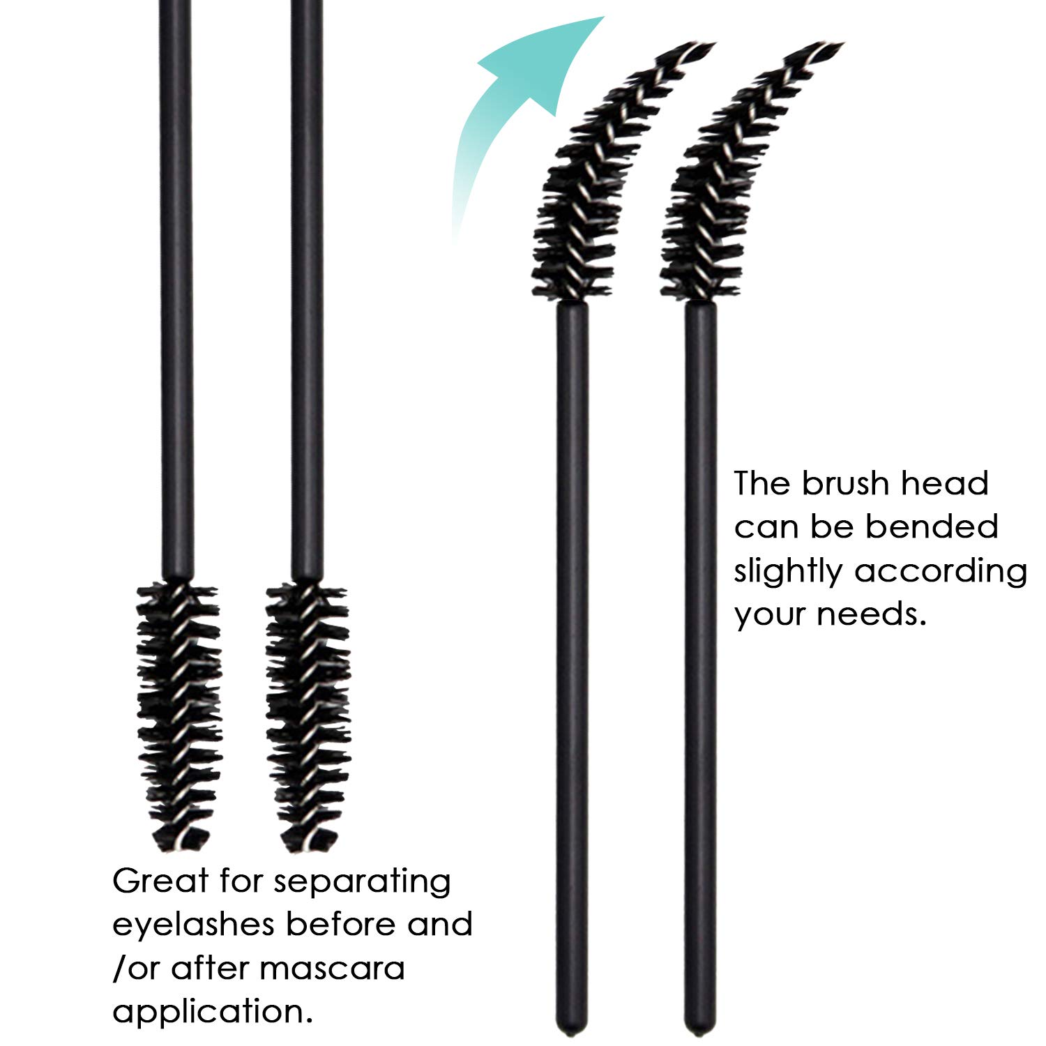 300 Pcs Disposable Mascara Wand Eyelash Brush for EyeLash Extension Supplies: Beauty