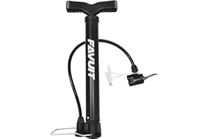 Favuit Bike Pump, Bicycle Floor Pump Portable Mini Air Pump Presta & Schrader Valve Bike Tire Pump Hand Pump 120 PSI Compact 