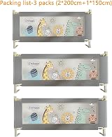 EAQ Bed Rail Toddler Guard for King Bed 3pc Adjustable Height Seamless view 2