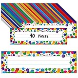 40PCS Desk Nameplates, Confetti Desk Name Tags with