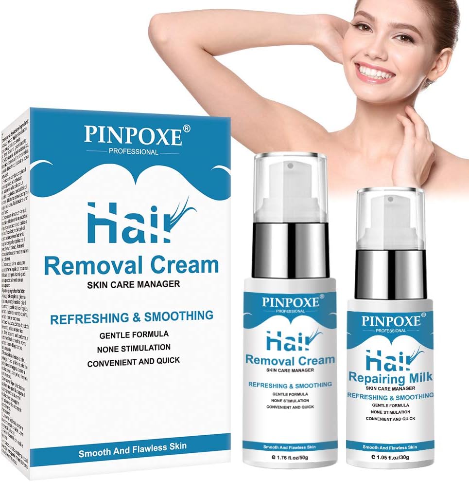 Hair Removal Cream, Tough Hair Cream, Depilatory Cream, Body Hair Removal Cream, Skin Friendly Painless Flawless Hair Remover Cream for Women and Men Lip Armpit Legs Hair Remover