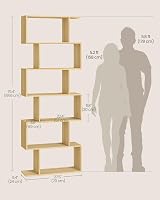 VASAGLE Bookshelf 6-Tier 24 x 70 x 191.6 cm Room Divider Oak LBC061T70 view 7