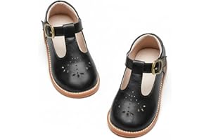 GINFIVE Toddler Girls Dress Shoes Little Kids Flats School Mary Janes Shoes