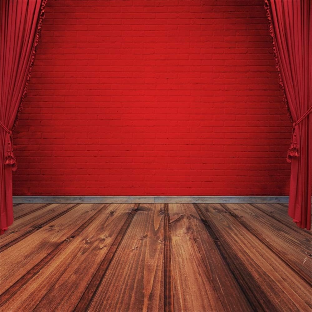 Amazon Com Laeacco 8x8ft Modern Red Curtain Stage Backdrop Vinyl