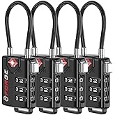 TSA Approved Cable Luggage Locks, Re-settable Combination with Alloy Body