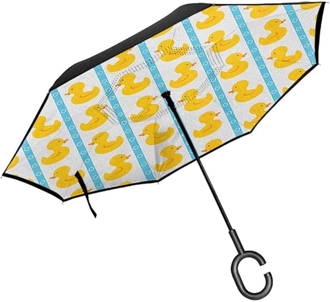 RenteriaDecor Rubber Duck Reversible Umbrella Yellow