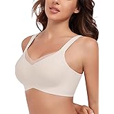 Mesh Crossover Comfortable Seamless Wireless Bra with Support Lift Padded Back Fat Smoothing Bra No Underwire White