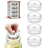 Elementi Glass Fermentation Weight Set of 4 - Easy Grip Fermenting Weights, Perfect Fit for Wide Mouth Mason Jars, Durable Soda-Lime Glass for Sauerkraut, Kimchi & More - Pickling & Canning Weights