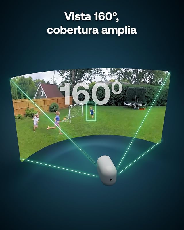 Pro 6, WiFi 2K+ HDR Câmara de vigilância exterior, reconhecimento por IA, visão noturna a cores, funciona com Alexa, Arlo Secure Test incluído, 4 câmaras + 1 bateria adicional e carregador duplo
