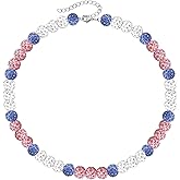 JERYAQTQ Baseball Necklaces for Men Women Ice Collection Necklace Rhinestone Clay Bead Baseball Bling Drip Necklace Cool Gifts for Baseball Players