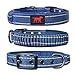 Heavy Duty Dog Collar With Handle | Ballistic Nylon Heavy Duty Collar | Padded Reflective Dog Collar With Adjustable Stainless Steel Hardware | Easy Sizing for All Breeds (Medium/Large, Midnight Blue)