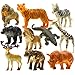 HNVOUER Animals Figure, 5 inches Jungle Animals Toys Set, 10 Pieces Plastic Animals Action Figure Toys Set, Forest Animals Toys Playset, Realistic Wild Animal, Eduactional Toys For Kids Toddler