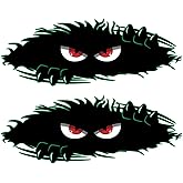 Monster Angry Eyes Car Decal -Black Vinyl Bumper Stickers and Decals- Funny Monster Sticks-ers for Cars, Trucks, Dents & Sports Cars Vinyl Bumper Stickers and Decals-2PCS（11x4.25 inches）