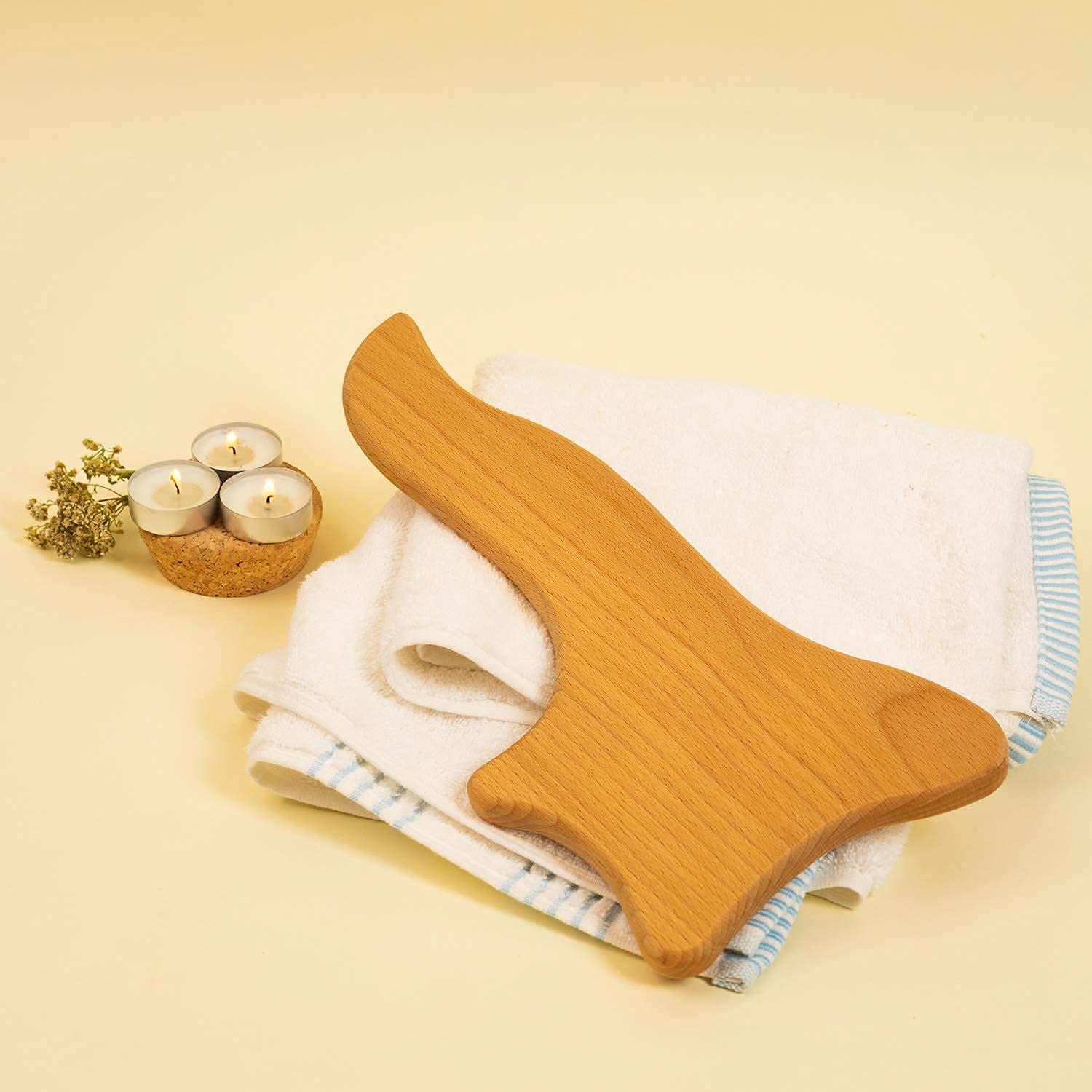 Mr.Woodware Wooden Lymphatic Drainage Tool - Gua Sha Wood Paddle Massager for Body Sculpting, Anti-Cellulite Massage, Face Lifting - Wooden Massage Therapy Tools for Maderoterapia