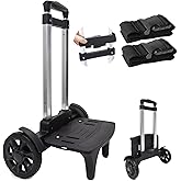Backpack Trolley, Wheeled Cart Aluminum Alloy,Luggage Cart with 2 Large Tank Wheels,Folding Hand Truck with Luggage Straps for Bags,Lunch Backpack,Golf Bag,Teenagers,Adults,School,Travel