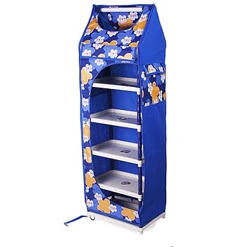 Ebee Collapsible Wardrobe Without Wheels (Blue, 6 Shelves)