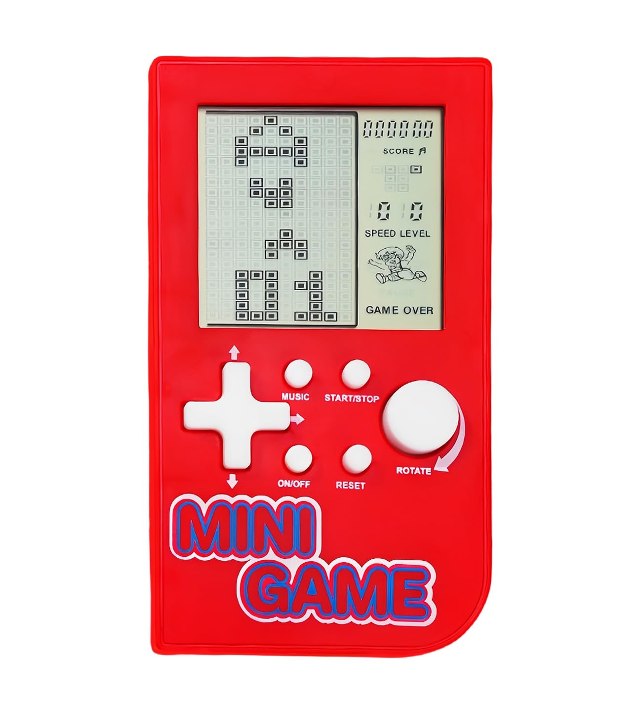 CZT Mini Puzzle Block Game Console Built-in 26 Retro Brick Games Travel/Indoor/Outdoor Leisure Handheld Game Console Portable Electronic Games Children/Students/Teens Toys (Red)