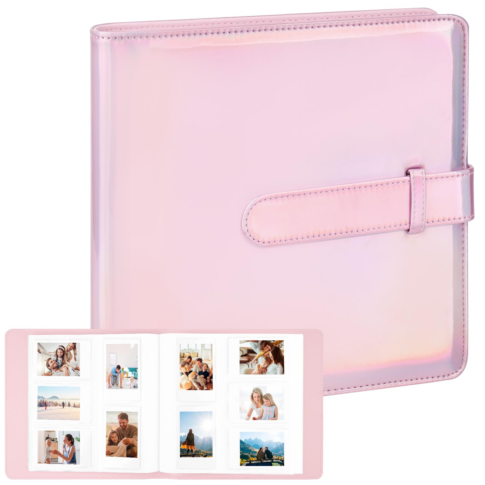360 Pocket Photo Album for Fujifilm Instax Mini 12 11 9 8+ 8 7s 90 40 EVO Instant Camera, Fits Polaroid Snap/PIC-300/Z2300/ SocialMatic Cameras & Zip Printers (Magic Pink)