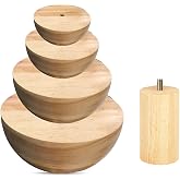 Wooden Pottery Clay Molds Set, Pottery Tools with Handle for Ceramic Top Forms DIY Bowls Plate Dish Slump Press Art Making, Large(8.46'' 7.48'' 6.5'' 5.5'')