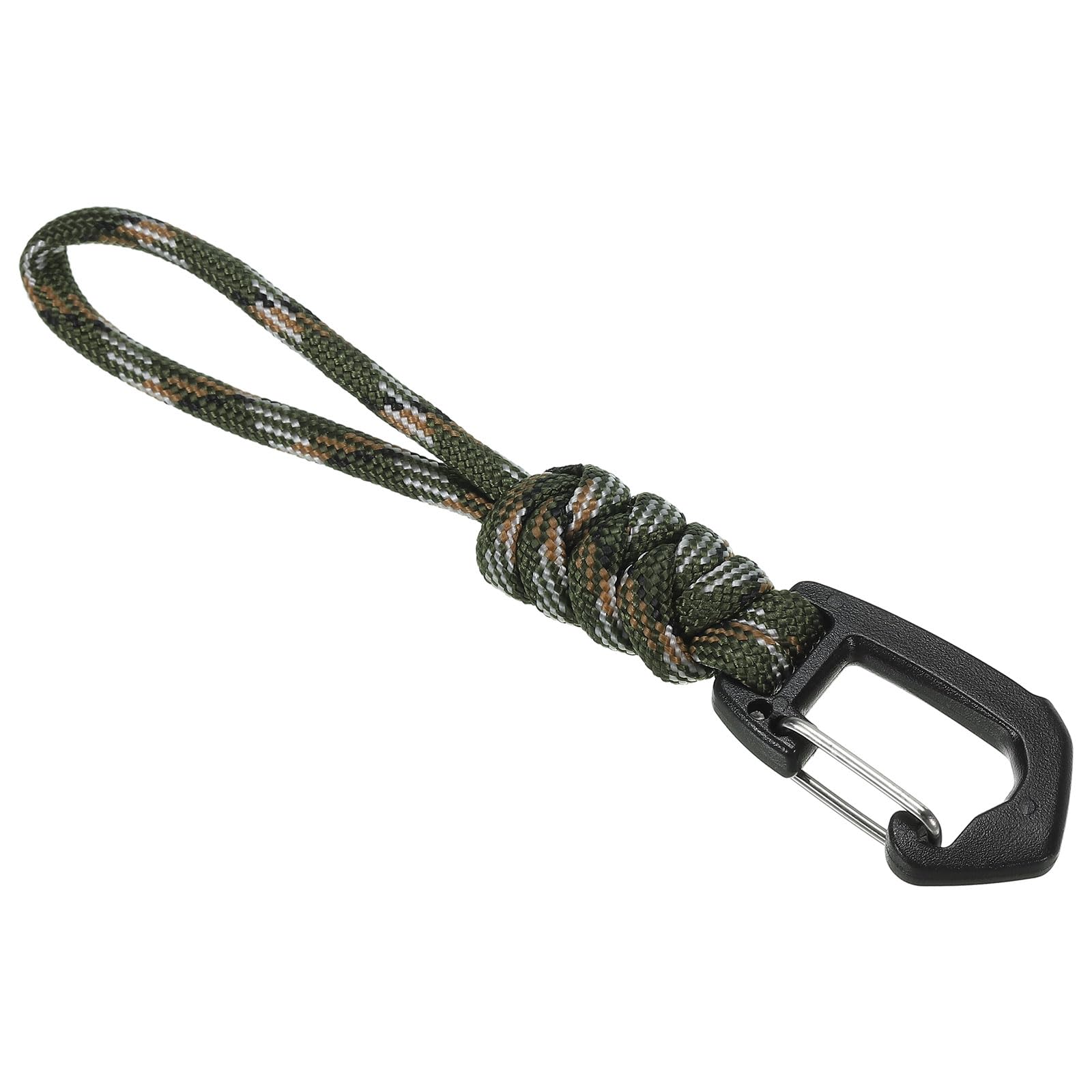 PATIKIL Badge Lanyard 4.7 Inch, Necklace Keychain Cord Metal Clasp Hook Ring Strap for Keys Whistle ID Card Badge Holder, Camo Olive