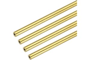 MECCANIXITY Brass Tubing, 4mm OD x 0.5mm Wall Thickness x 406mm(16") Length H65 Brass Round Tube Seamless Metal Straight Pipe
