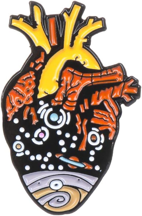 Anatomical Heart Enamel Pins Medical Anatomy Brooch Heart Neurology Pins for Doctors and Nurses Lapel Pin Bags Badge Gifts 1pcs