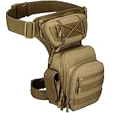 YFNT Tactical Drop Leg Bag for Men Women Military Thigh Pouch Outdoor Motorcycle Riding Hiking Waist Fanny Pack Travel Bag, Brown