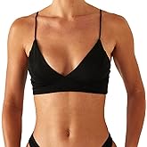 Women's Bikini Top Soild Color Push Up V Neck Bathing Suit Swimsuit Top