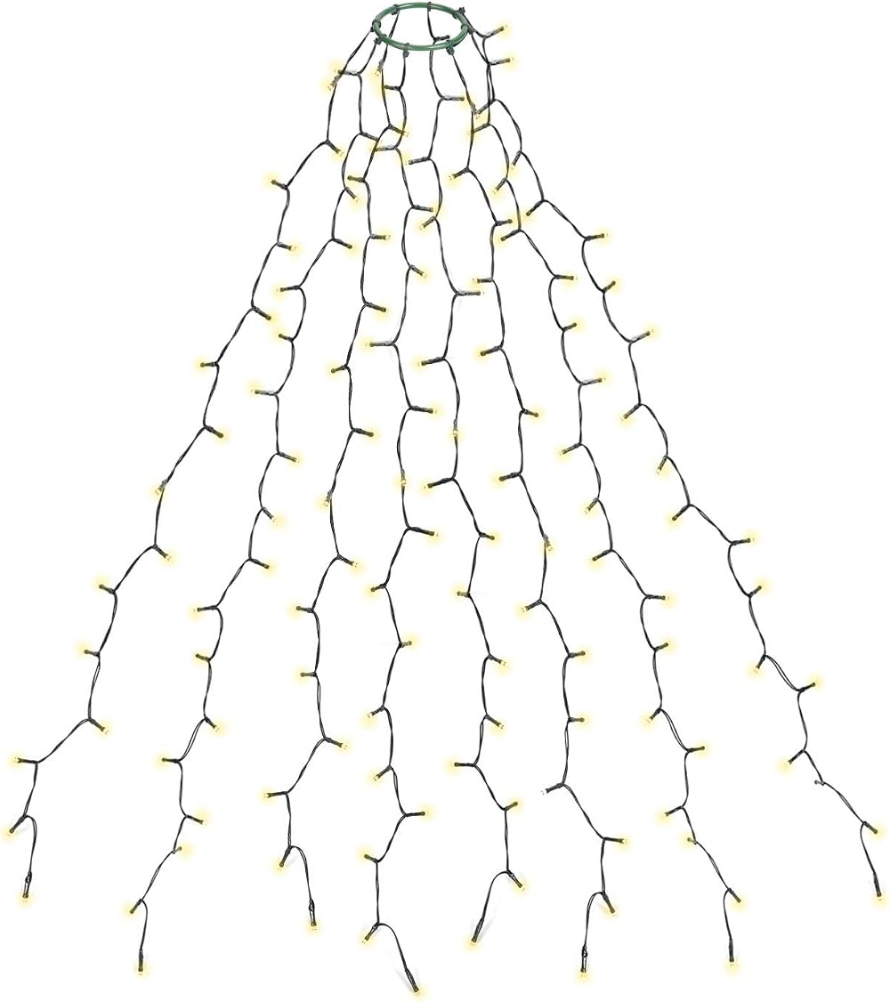 SALCAR Christmas Tree Lights 2m 8 Strands 280 LED Warm White