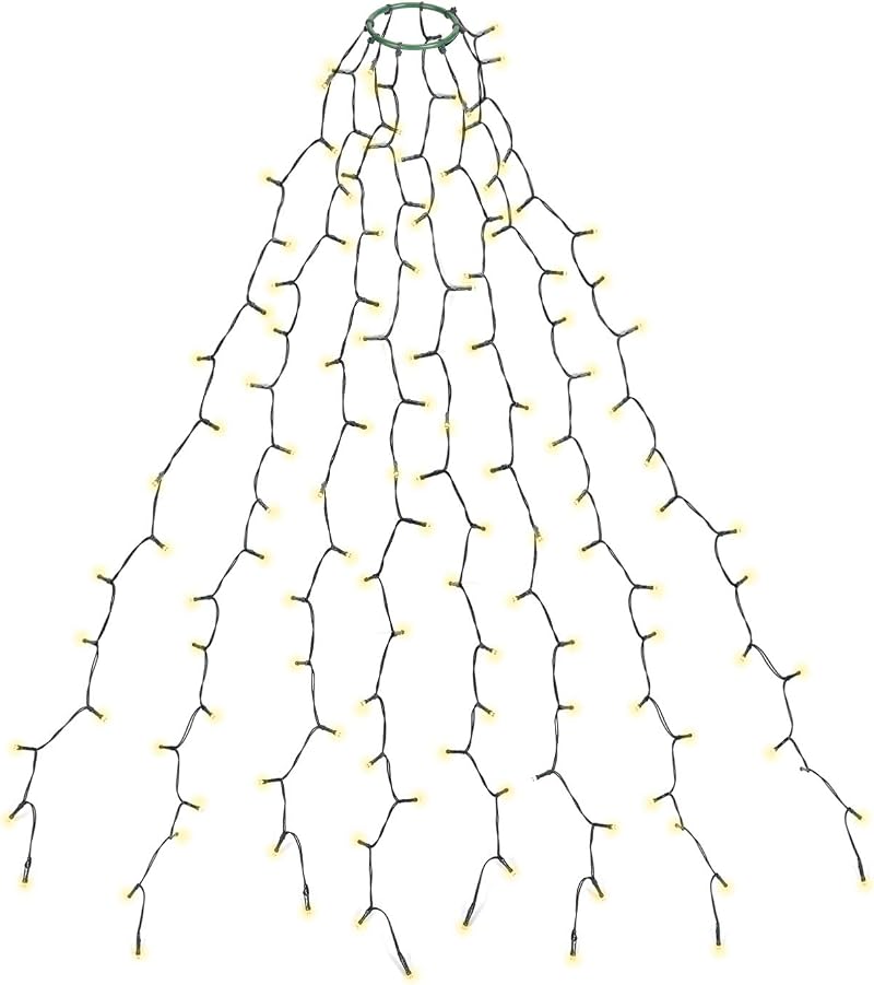 SALCAR Christmas Tree Lights 2m 8 Strands 280 LED Warm White