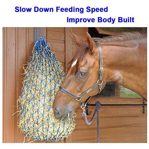 Hay Bag 40" Slow Feed Handy Hay Net for Horse and Equestrian, Better for Digestion and Weight Control, Preventing Bloat and Bolic Choke (Green)