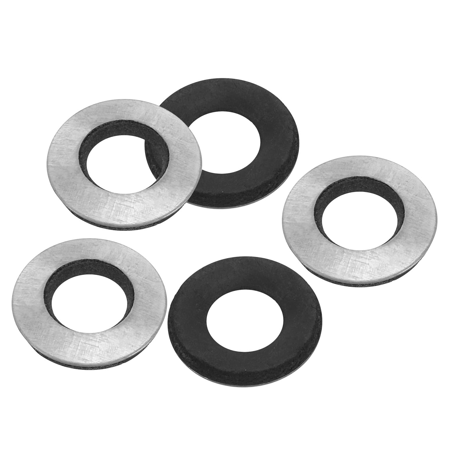 PATIKIL 3/8"x25/32" EPDM Bonded Sealing Washers, 100 Pieces Galvanized Neoprene Rubber Backed Screw Gasket for Industrial Home Machinery Ships Roof