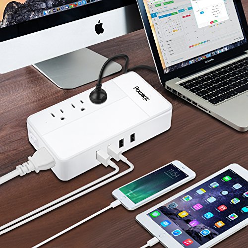 Travel Converter Adapter Universal Power Voltage 1875W Step Down 220V to 110V with 4 Smart USB Charging Ports Inner Cooling Design without Any Noise,Powerjc