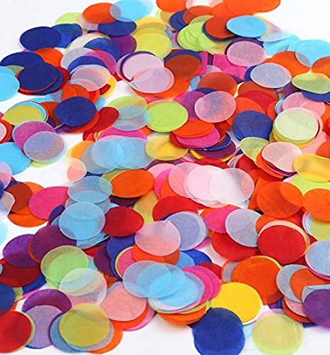 VNDEFUL 1 inch Multicolor Circle Paper Confetti for Wedding, Easter and Birthday Party Decorations, 1000 Pieces